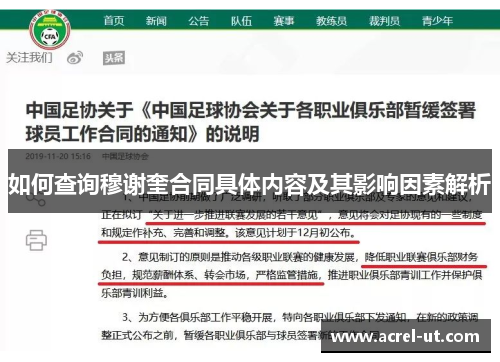 如何查询穆谢奎合同具体内容及其影响因素解析